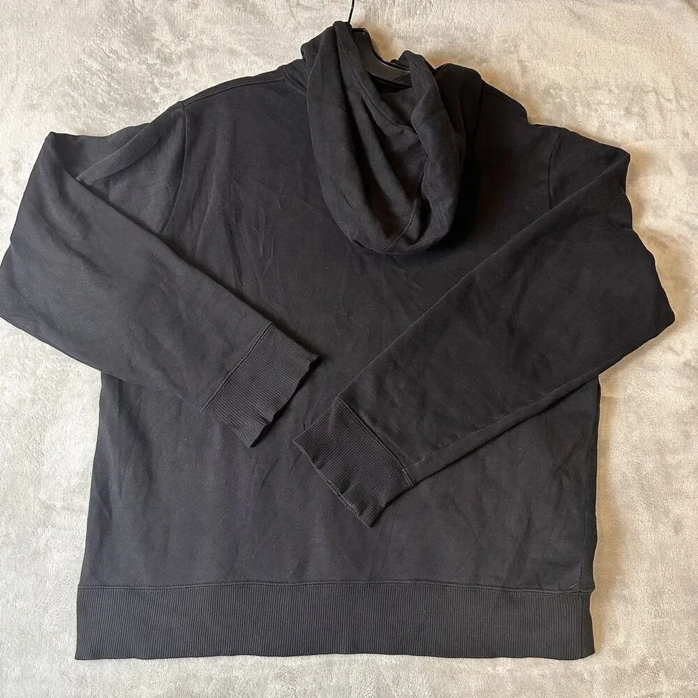 The North Face Men's M Regular Black Fleece Pullover Hoodie Logo Pockets